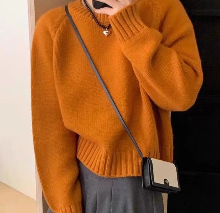 Pull à col rond, coupe décontractée