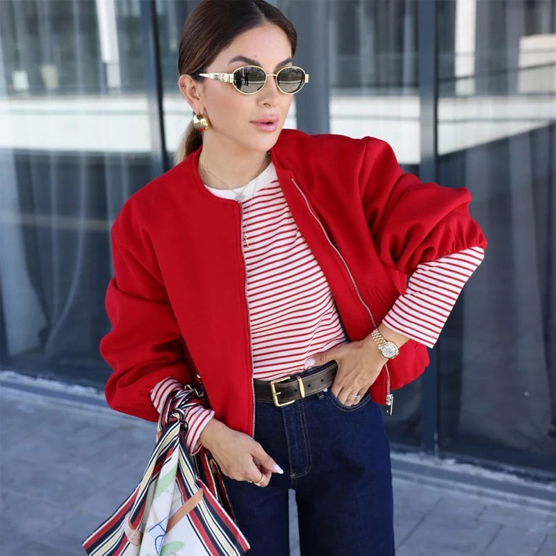 Vestes rouge fermeture éclair