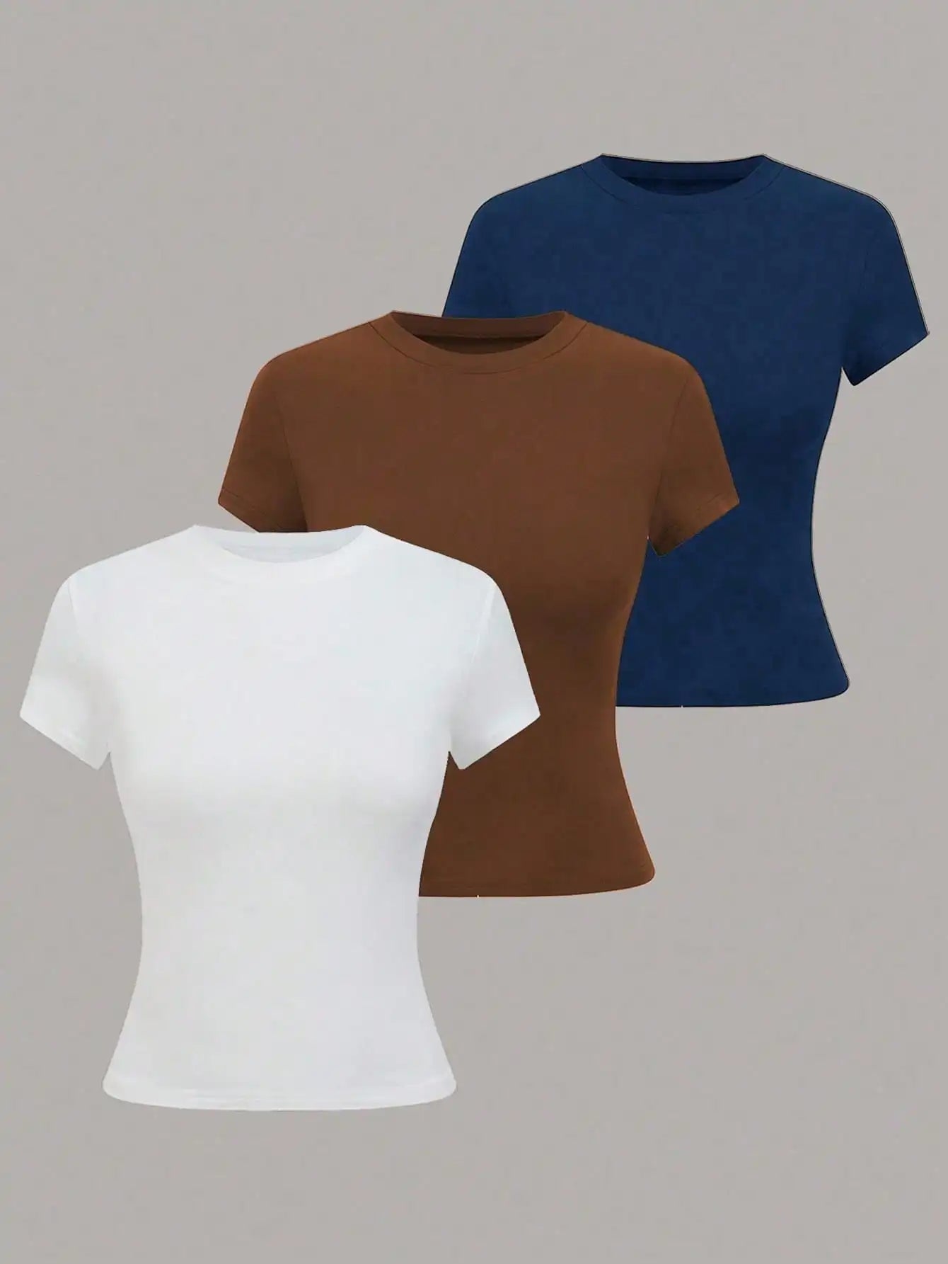 T-shirt à manches courtes, couleur unie