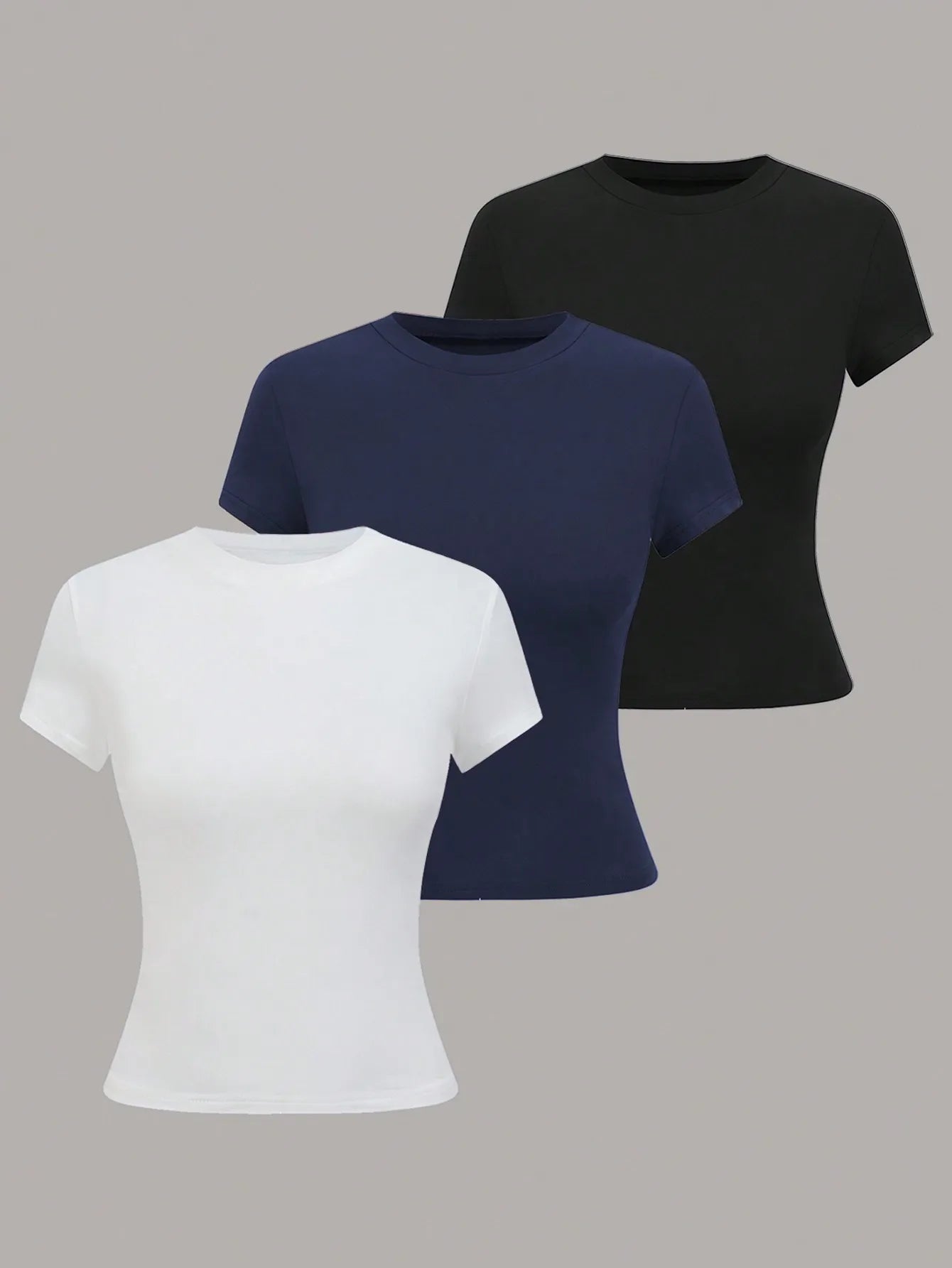 T-shirt à manches courtes, couleur unie
