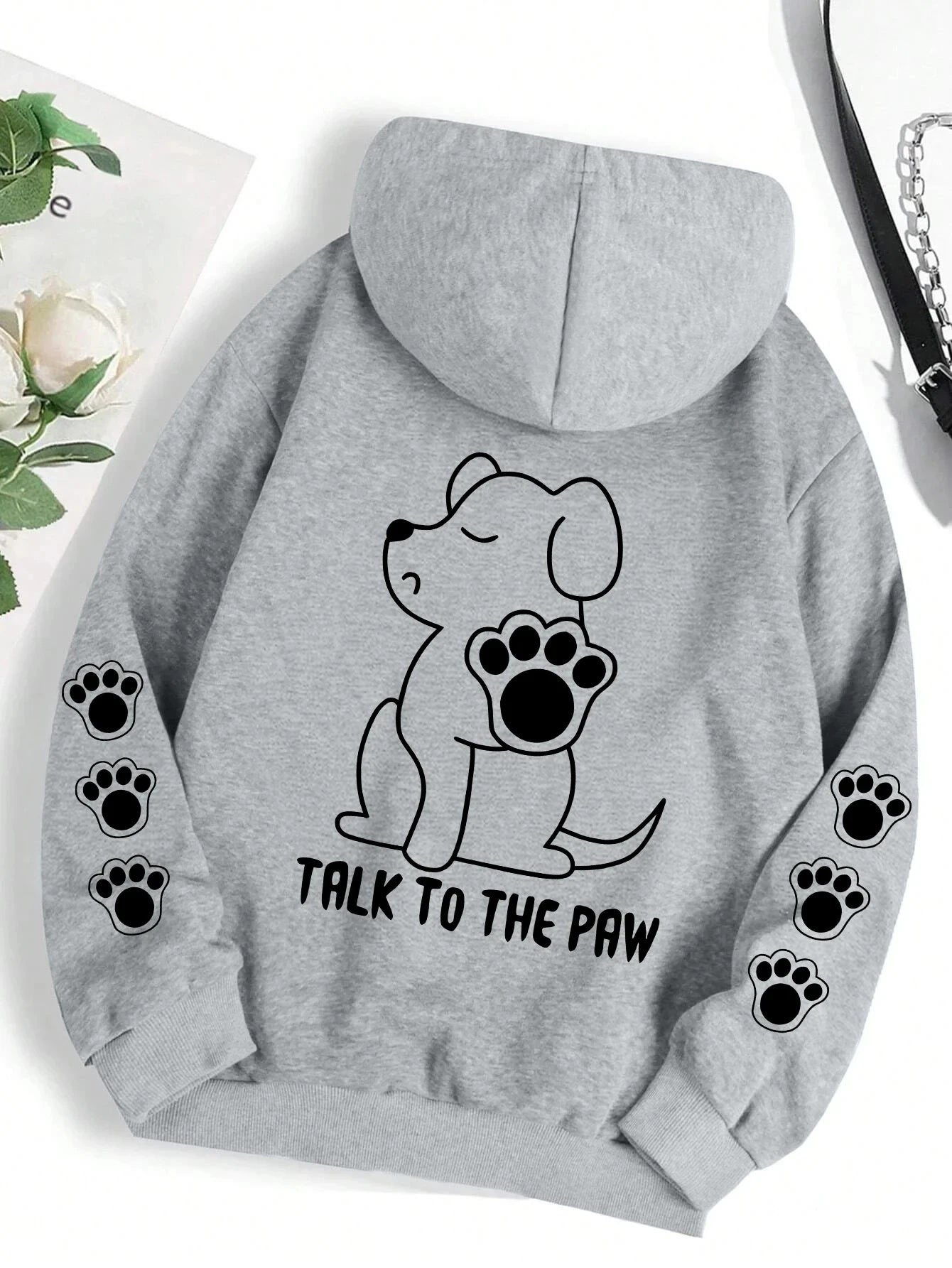 Sweat mode décontracté  imprimé patte drôle chien