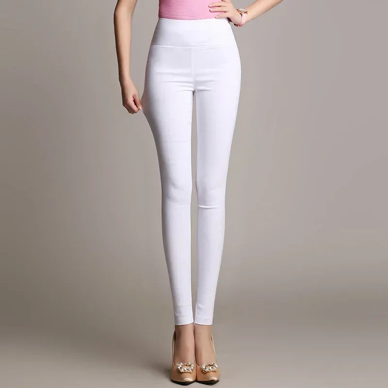 Pantalons pour femmes, 15 couleurs, nouvelle collection hiver, pantalons skinny taille haute élastiques, couleur bonbon, pantalons crayon ajustés pour femme, tailles S-6XL