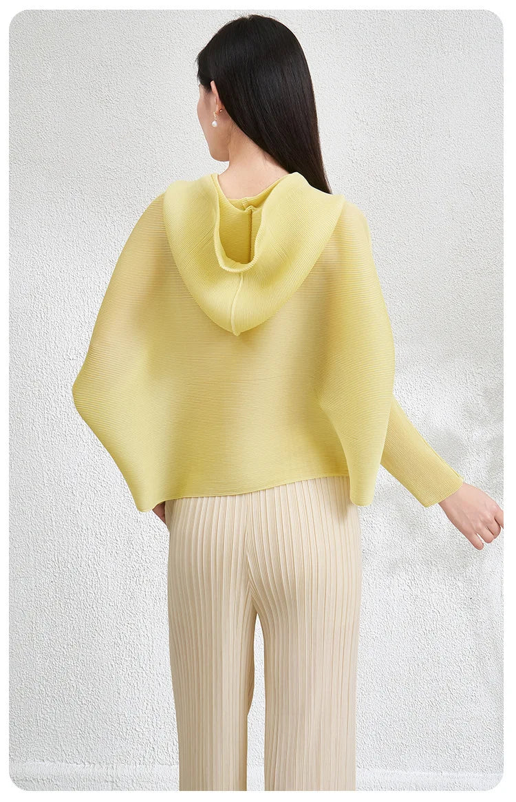 Sweat à capuche mode élastique sweat à capuche plissé hauts décontracté