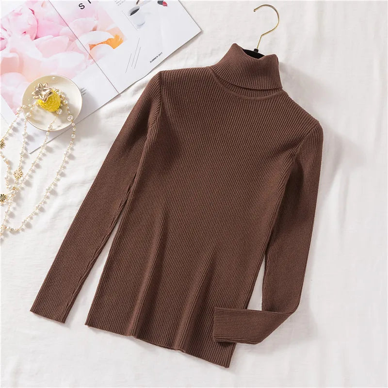 Pull en maille à col roulé , manches longues