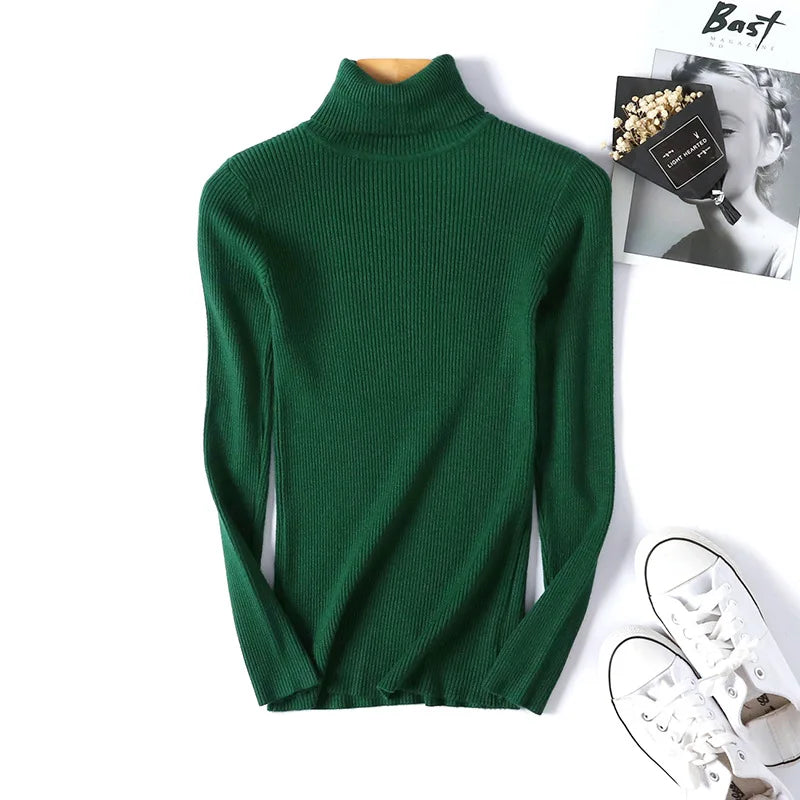 Pull en maille à col roulé , manches longues