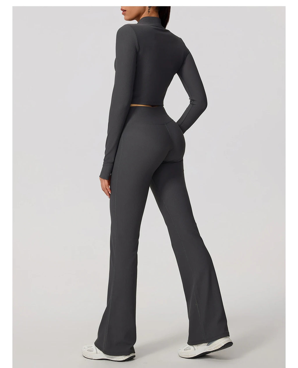 Ensemble de sport femme, Hauts manches longues, Pantalon évasé