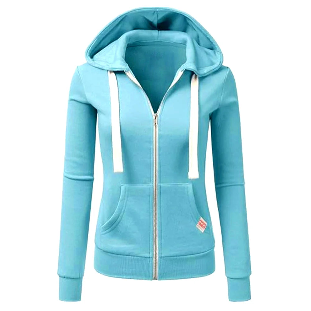 Sweat à capuche de sport fermeture éclair, pull en laine