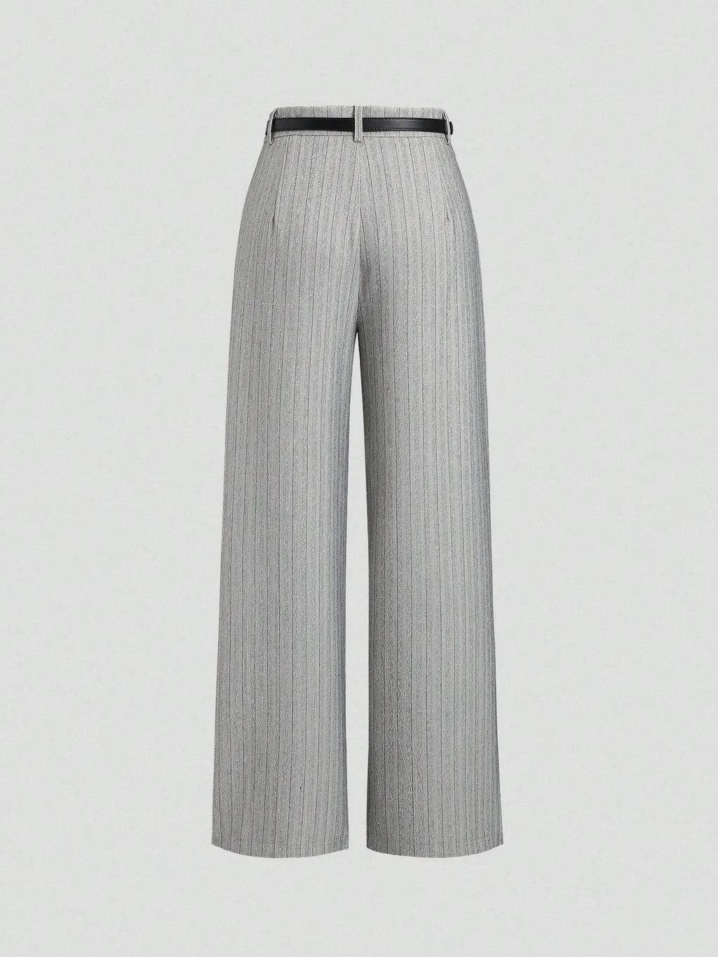 Pantalon de bureau plissé à rayures grises pour femmes, élégant, décontracté, jambes larges, ample, Long, printemps/automne
