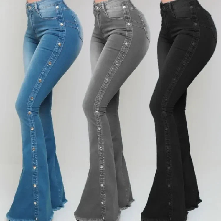 Jeans évasés taille haute