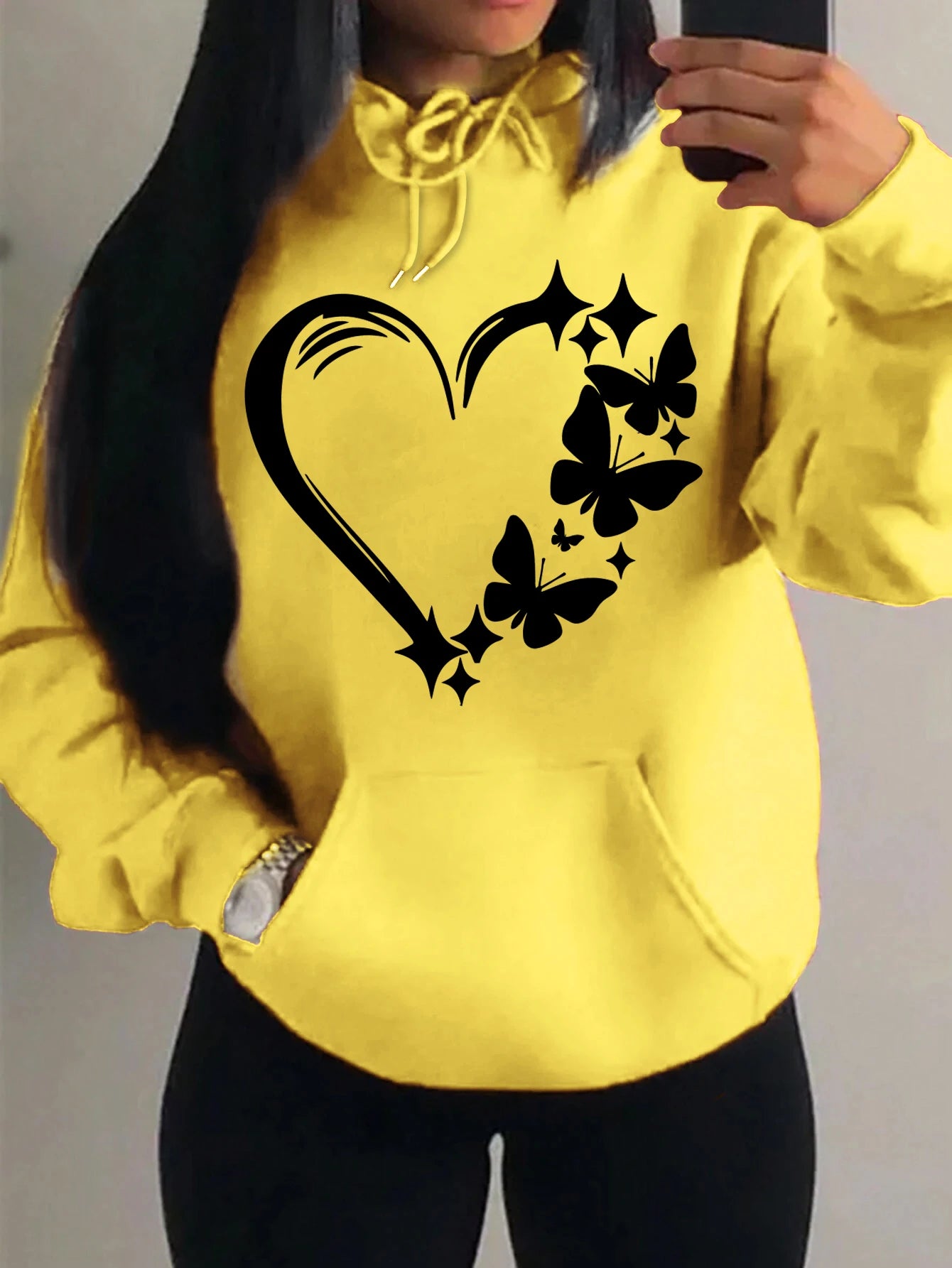 Sweat à capuche, combinaison avec motif papillon