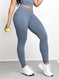 Leggings avec Double poches, couleur unie, taille haute