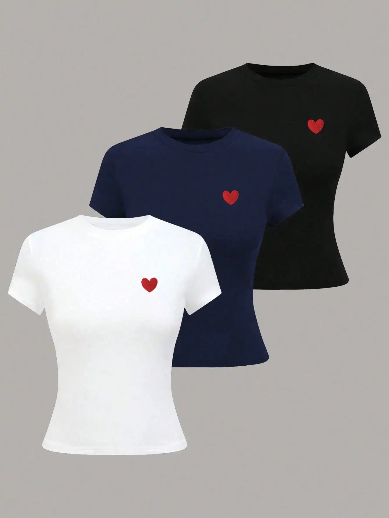 T-shirt à manches courtes, couleur unie