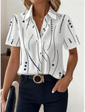 Chemise femme, manches courtes, motif à pois, Collection été