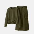 Ensemble deux pièces : jupe cargo décontractée et sweat-shirt