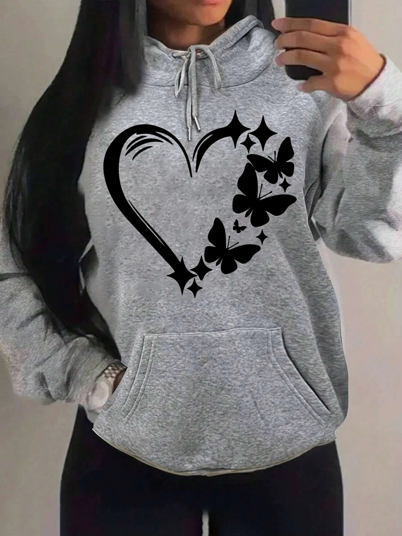 Sweat à capuche, combinaison avec motif papillon
