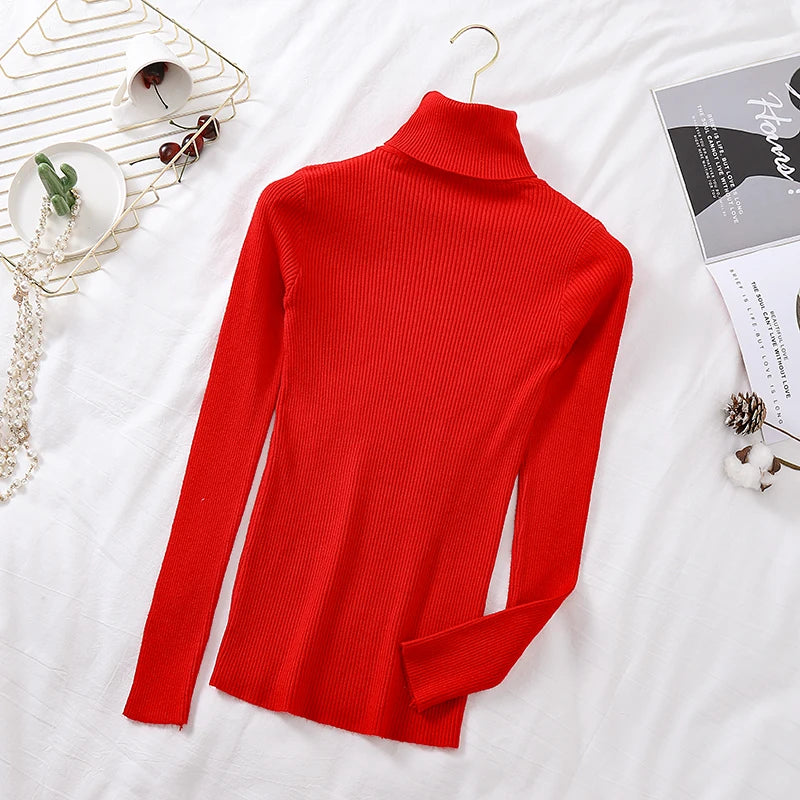 Pull en maille à col roulé , manches longues