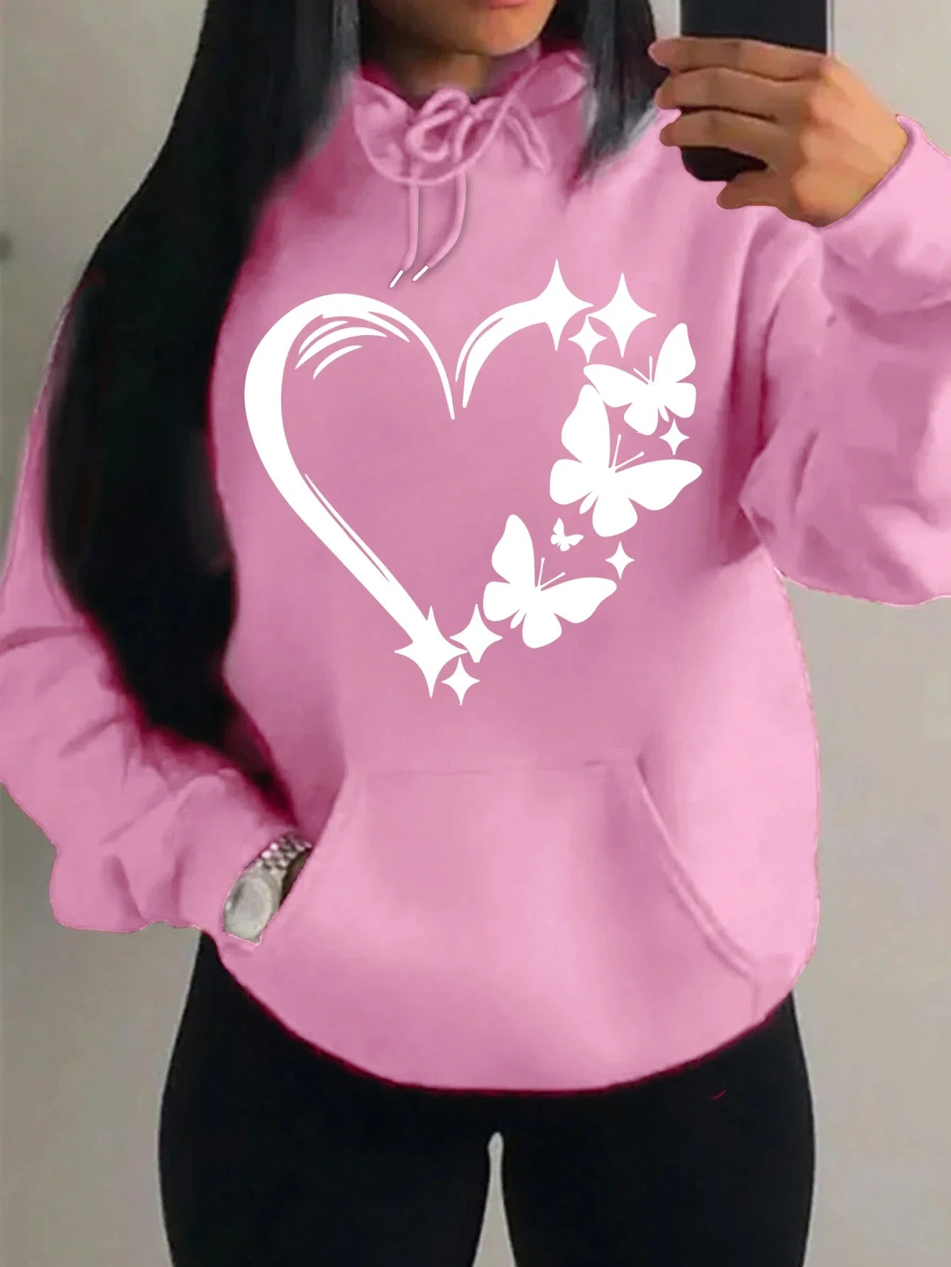 Sweat à capuche, combinaison avec motif papillon
