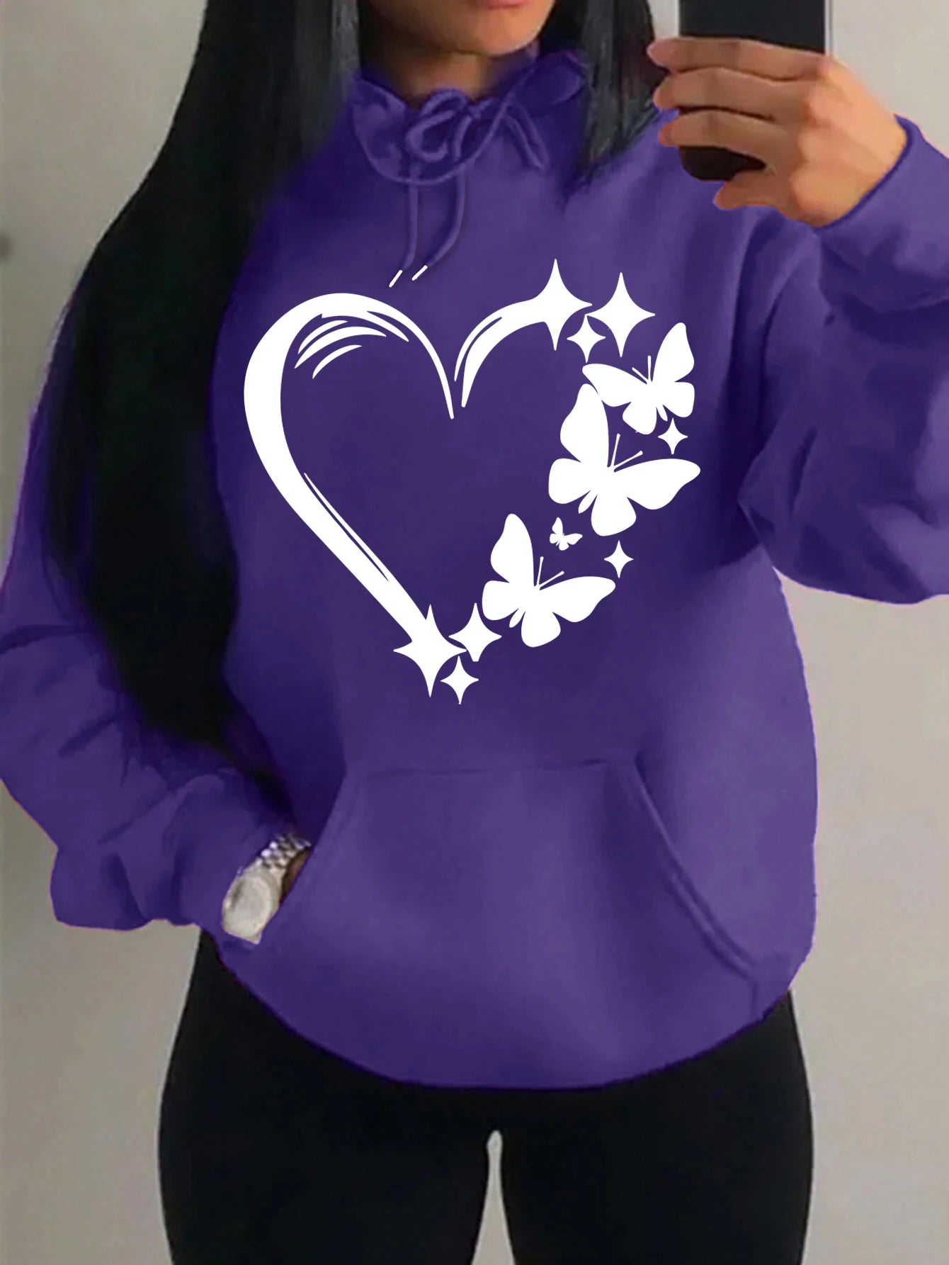 Sweat à capuche, combinaison avec motif papillon