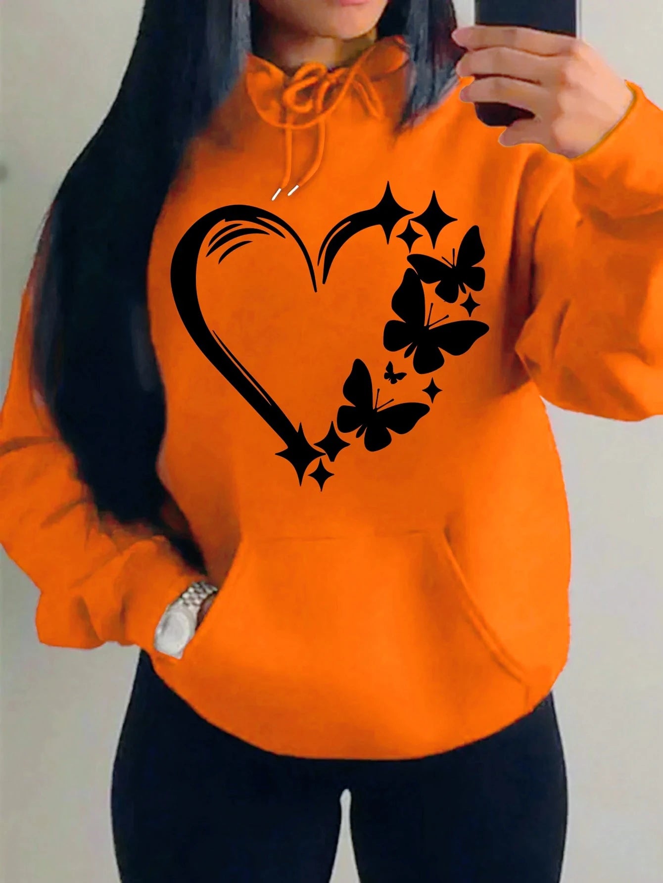 Sweat à capuche, combinaison avec motif papillon