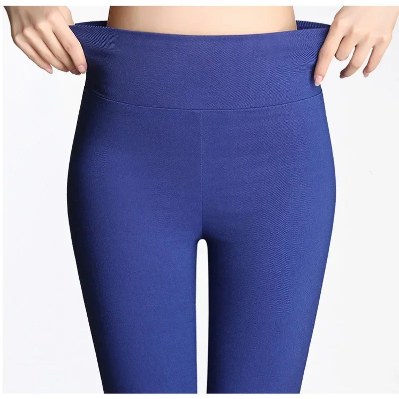 Pantalons pour femmes, 15 couleurs, nouvelle collection hiver, pantalons skinny taille haute élastiques, couleur bonbon, pantalons crayon ajustés pour femme, tailles S-6XL