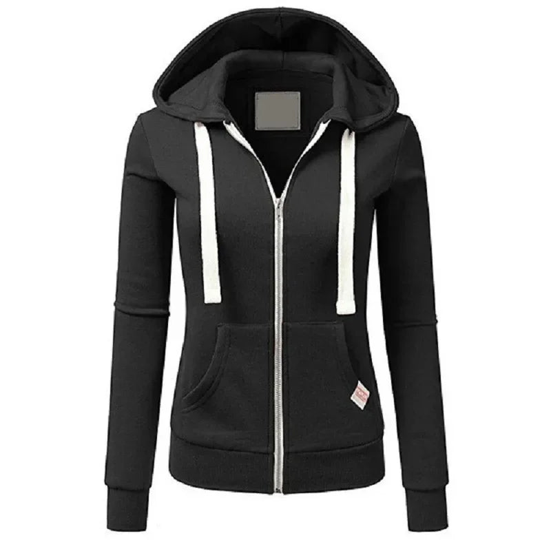 Sweat à capuche de sport fermeture éclair, pull en laine