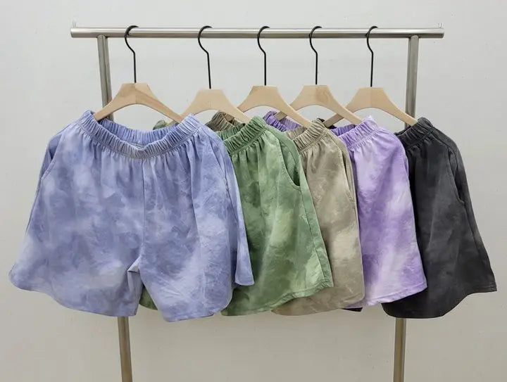 Ensemble décontracté,  colorant t-shirt ample avec poches