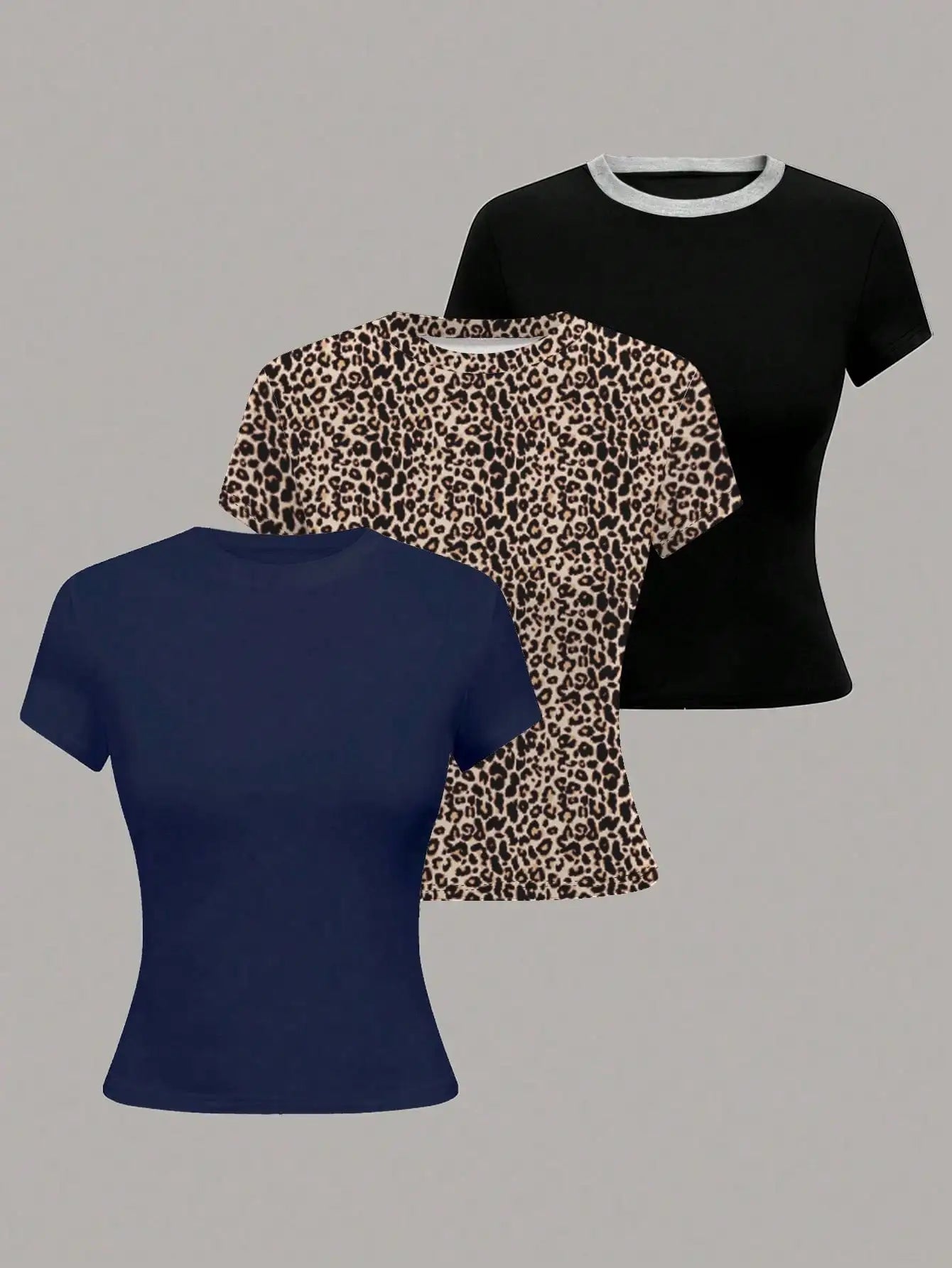 T-shirt à manches courtes, couleur unie