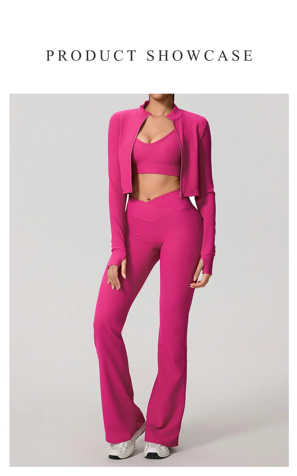 Ensemble de sport femme, Hauts manches longues, Pantalon évasé