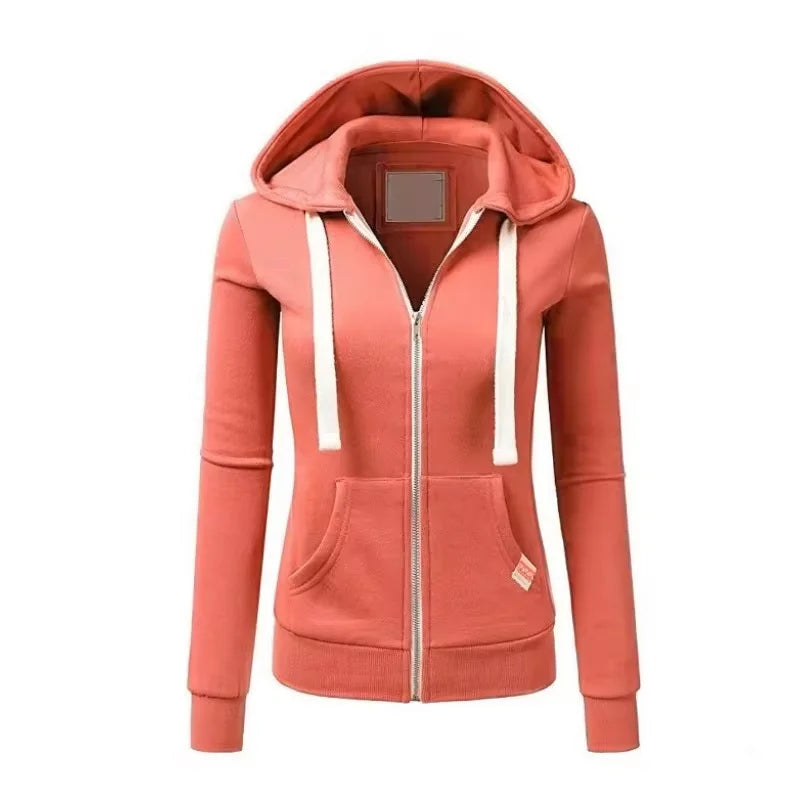 Sweat à capuche de sport fermeture éclair, pull en laine