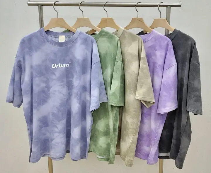 Ensemble décontracté,  colorant t-shirt ample avec poches