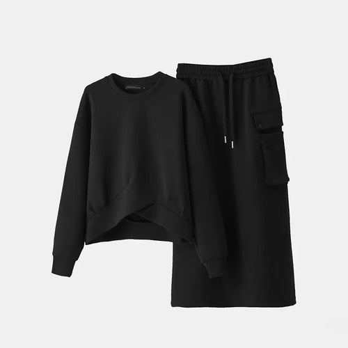 Ensemble deux pièces : jupe cargo décontractée et sweat-shirt