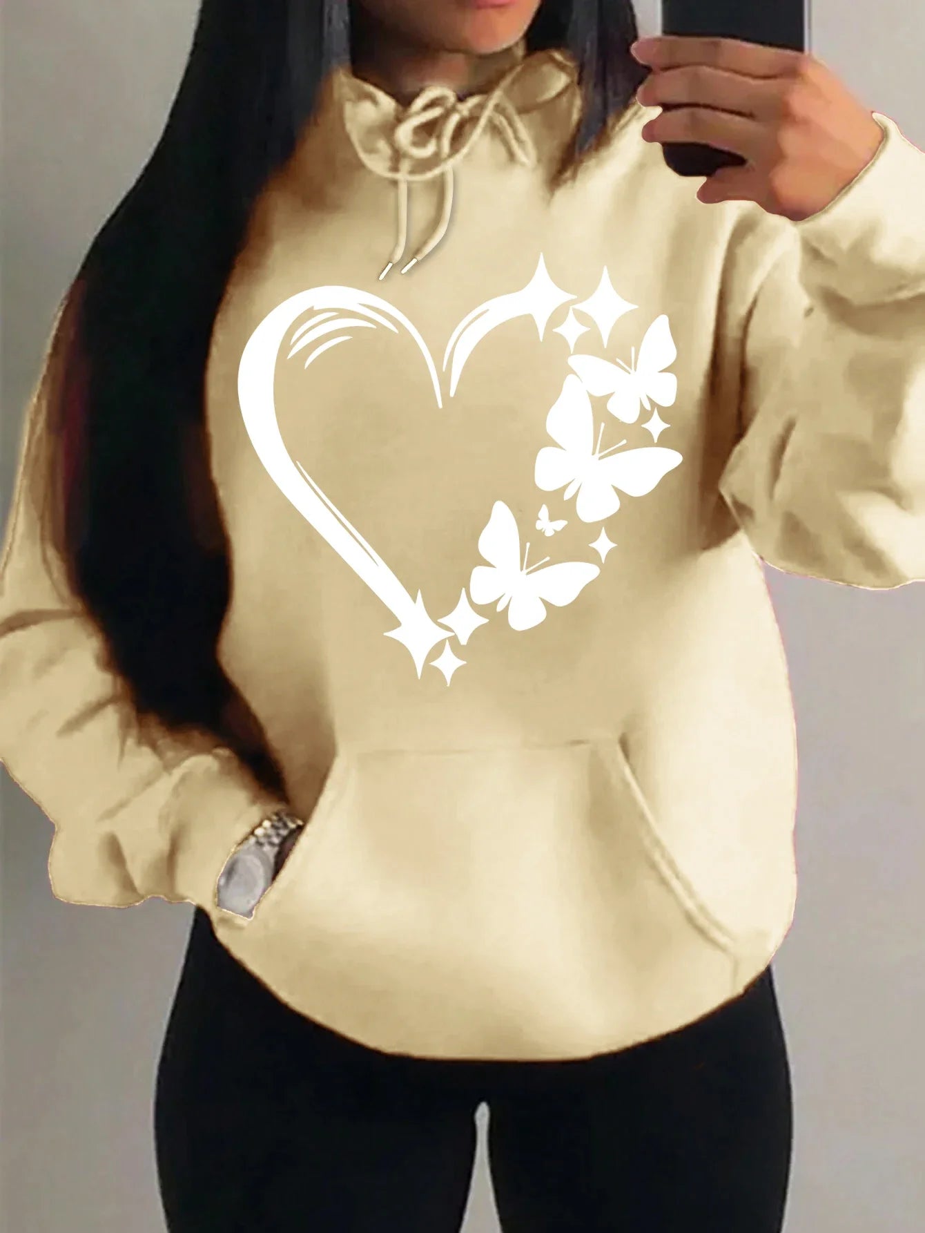 Sweat à capuche, combinaison avec motif papillon