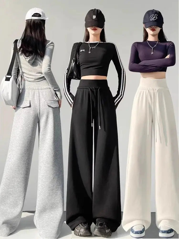 Pantalon de sport gris, taille haute