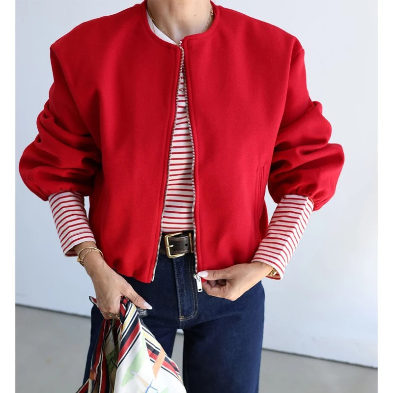 Vestes rouge fermeture éclair