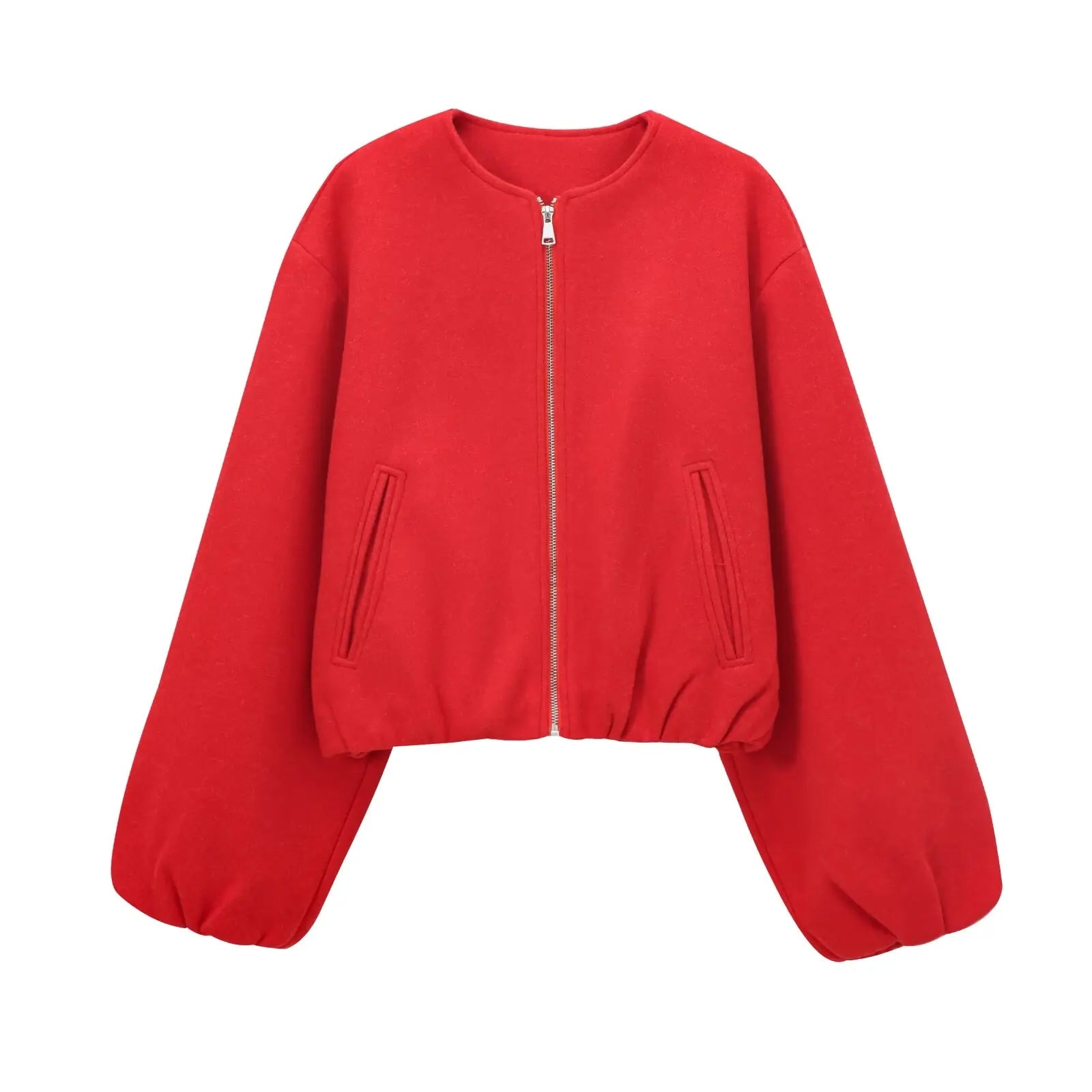 Vestes rouge fermeture éclair