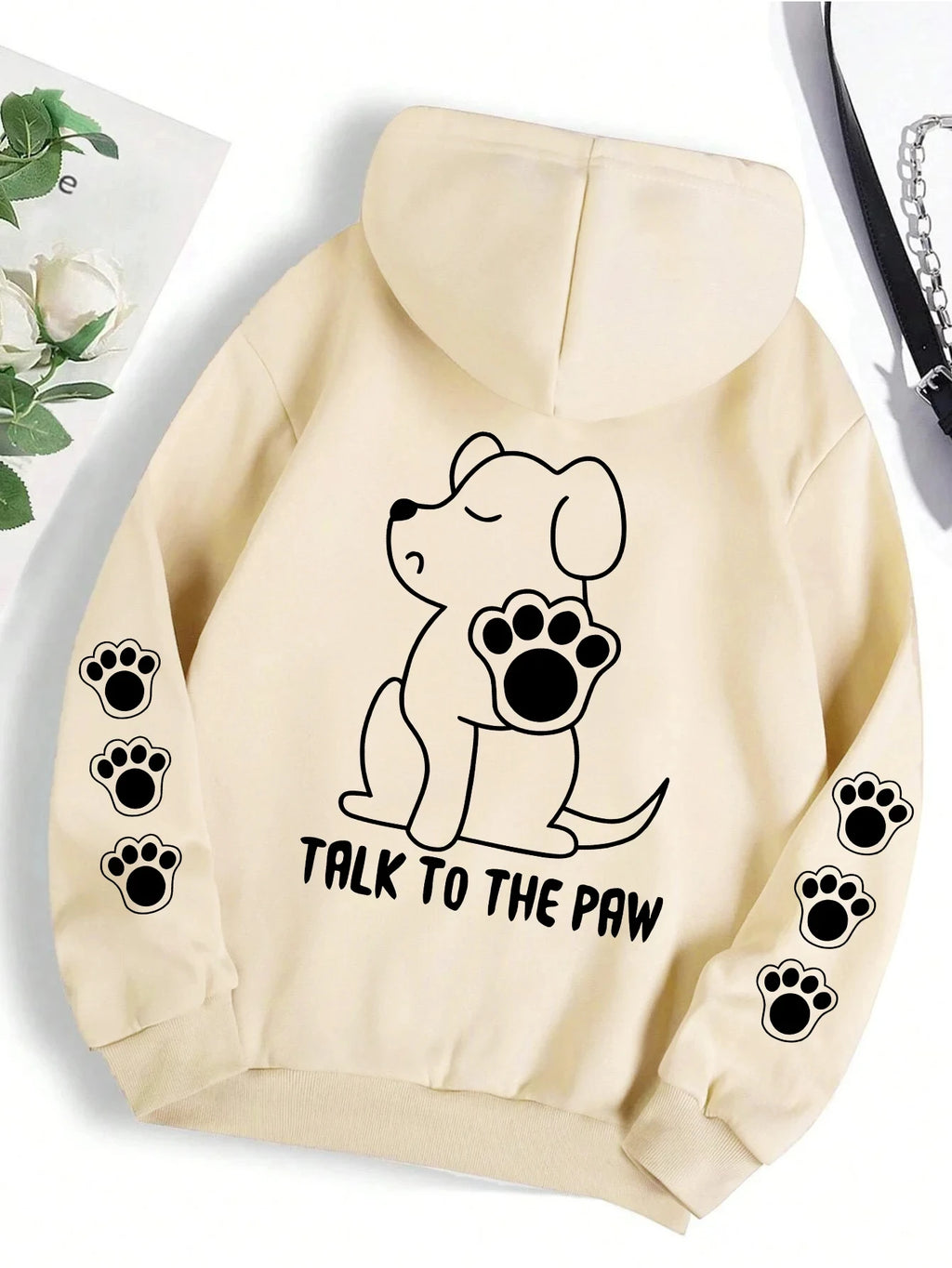 Sweat mode décontracté  imprimé patte drôle chien