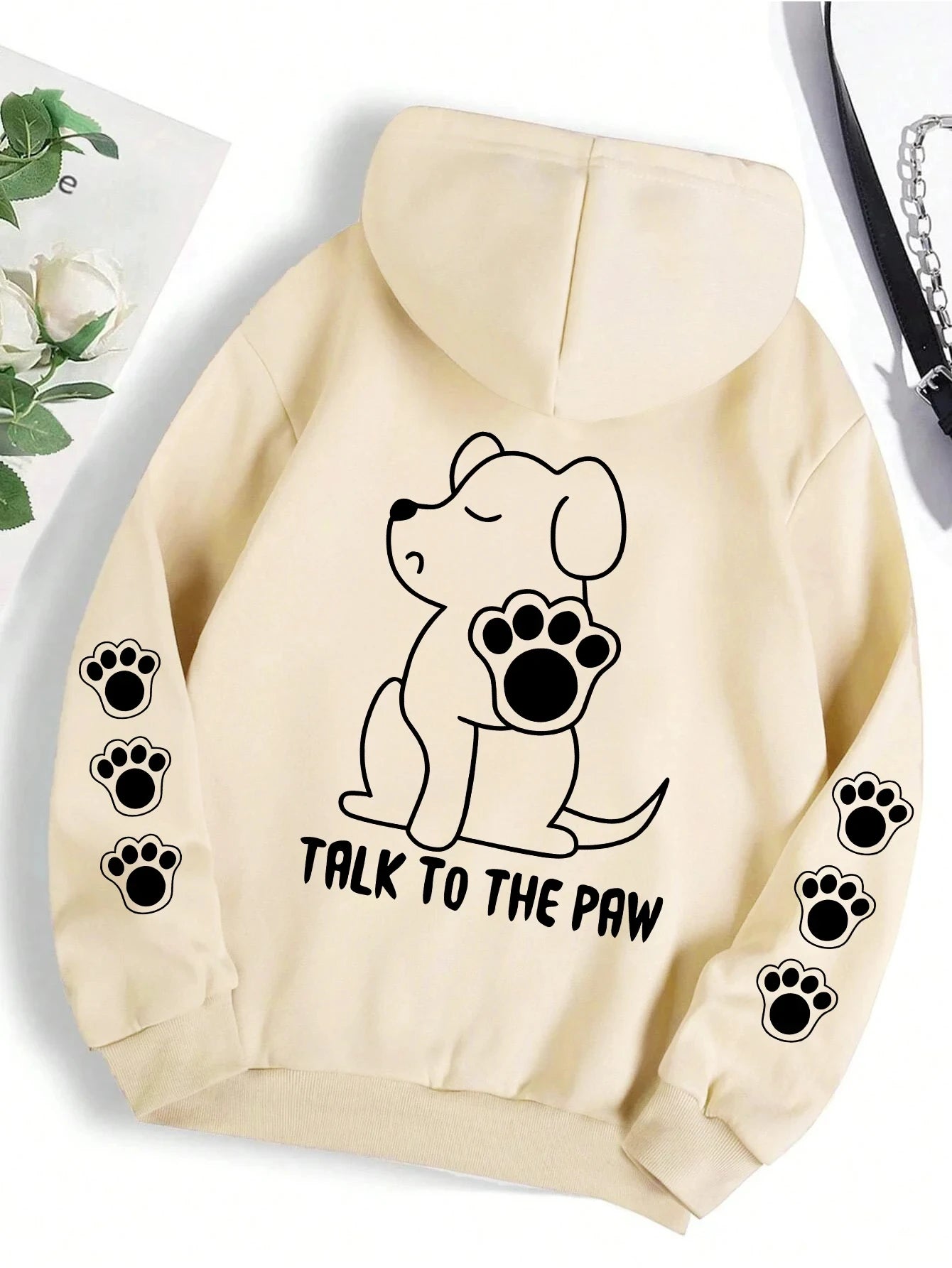 Sweat mode décontracté  imprimé patte drôle chien