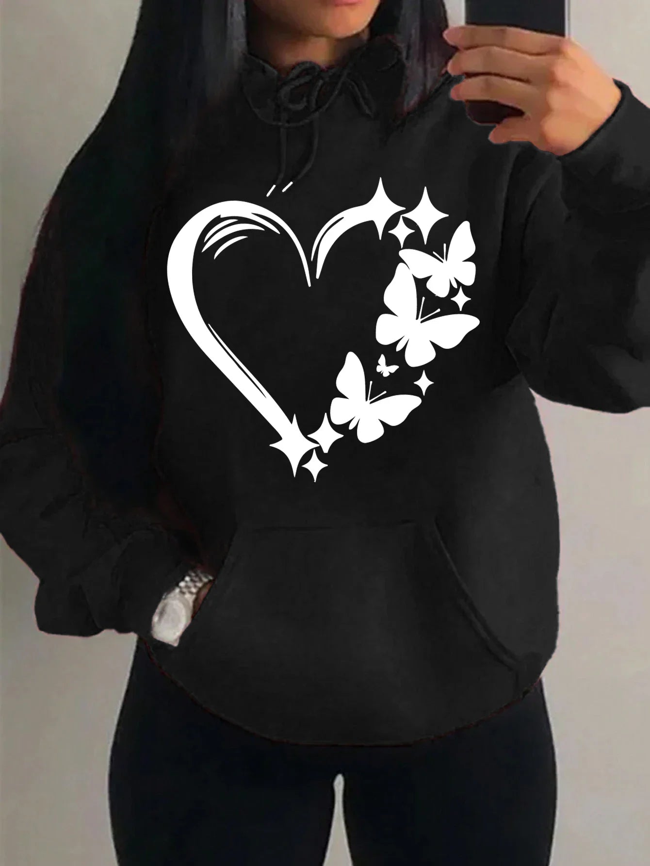 Sweat à capuche, combinaison avec motif papillon