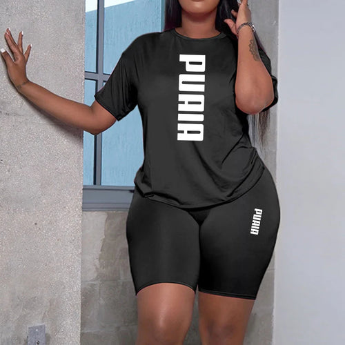 Ensemble 2 Pièces Short et T-shirt extensibles à Manches Courtes