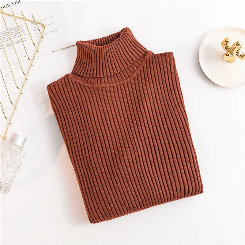 Pull en maille à col roulé , manches longues