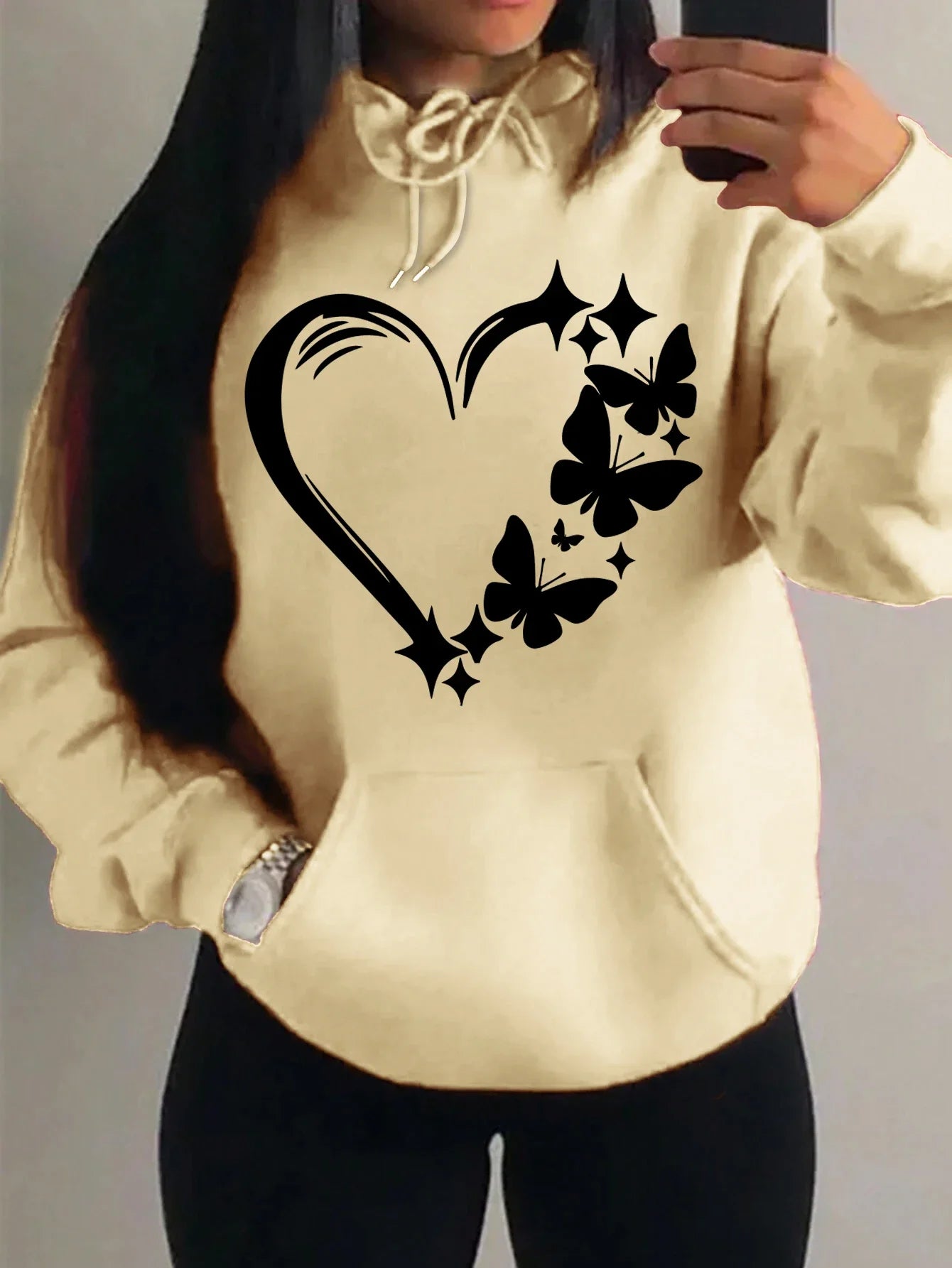 Sweat à capuche, combinaison avec motif papillon