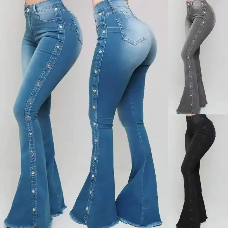Jeans évasés taille haute