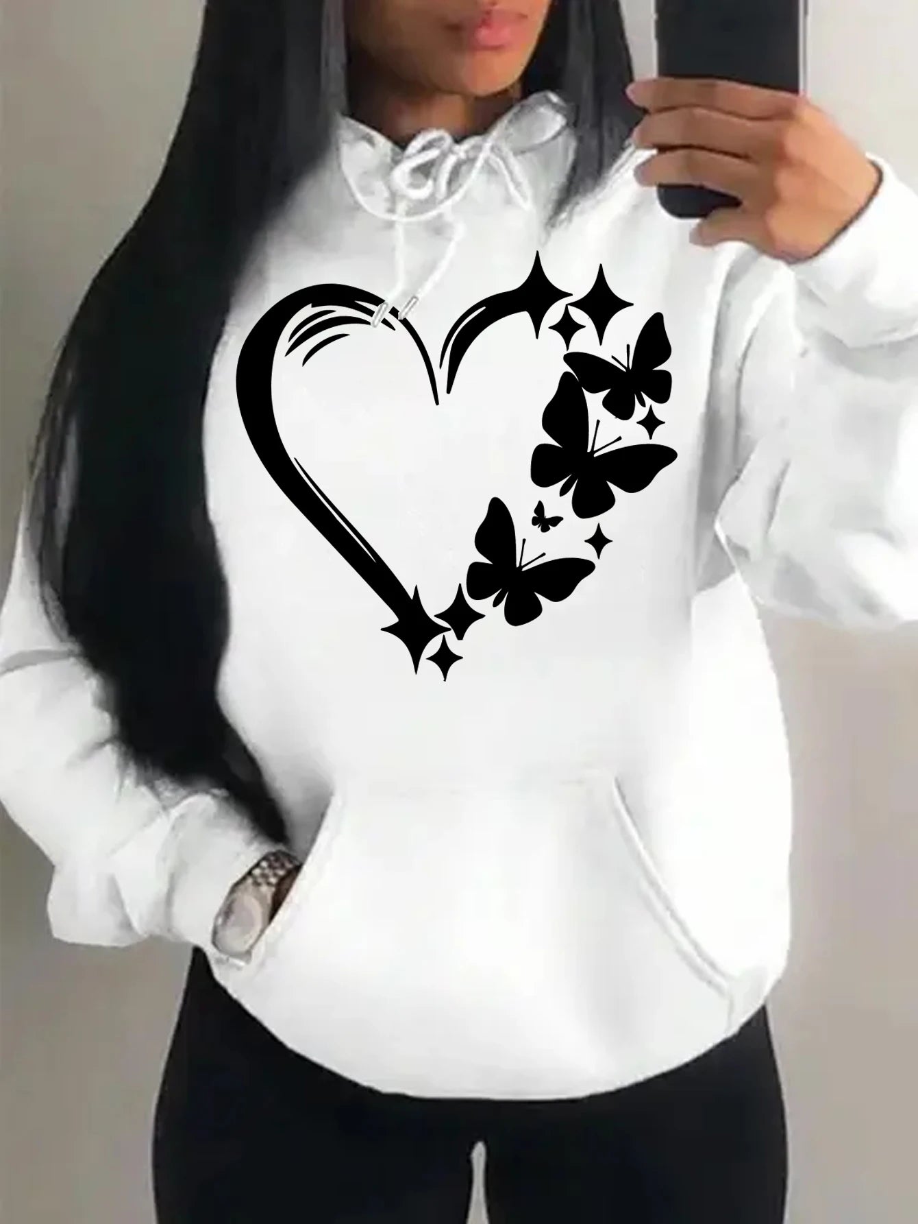 Sweat à capuche, combinaison avec motif papillon