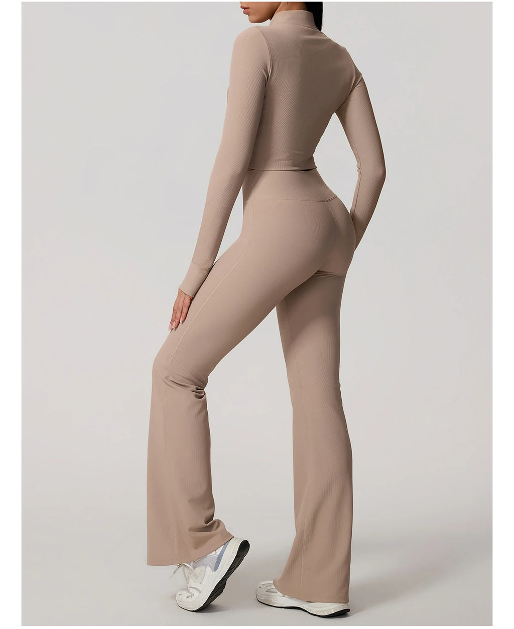 Ensemble de sport femme, Hauts manches longues, Pantalon évasé