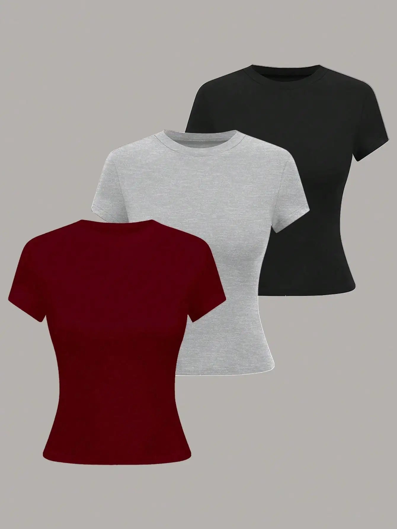 T-shirt à manches courtes, couleur unie