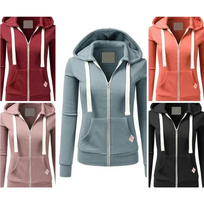 Sweat à capuche de sport fermeture éclair, pull en laine