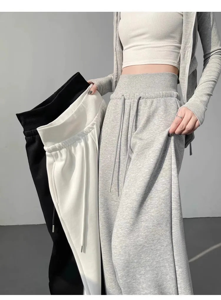 Pantalon de sport gris, taille haute