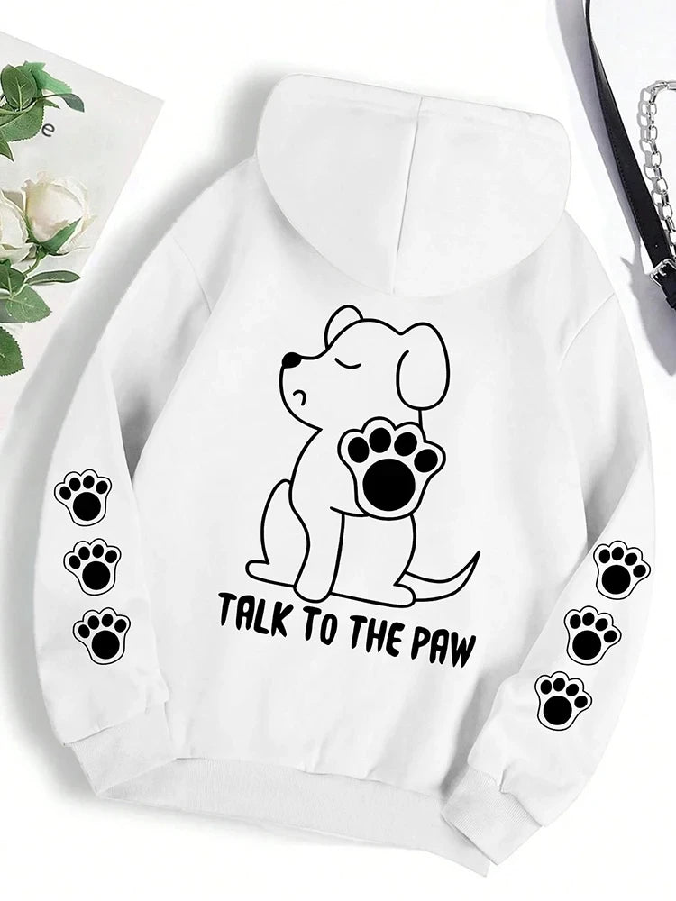Sweat mode décontracté  imprimé patte drôle chien