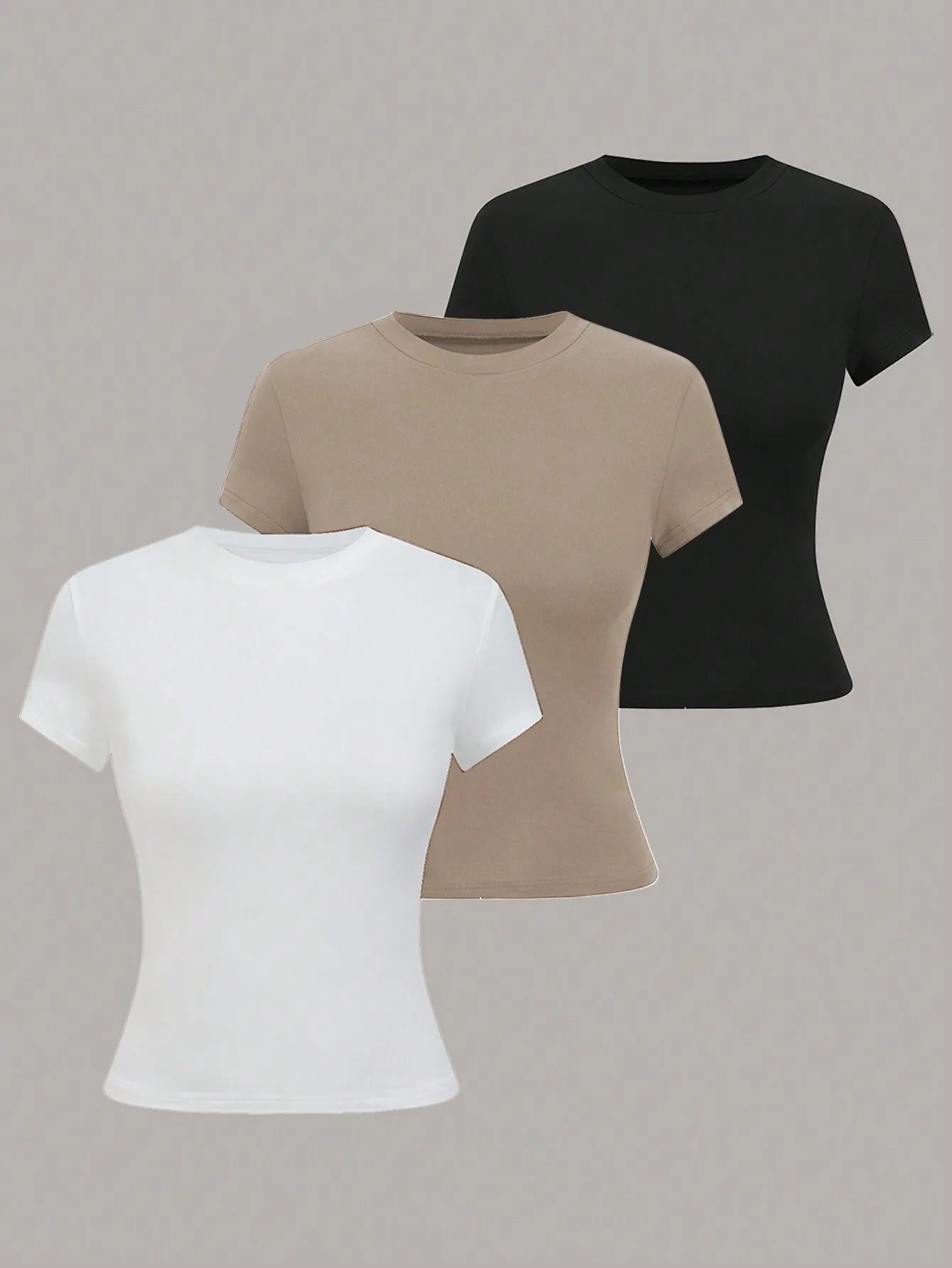 T-shirt à manches courtes, couleur unie