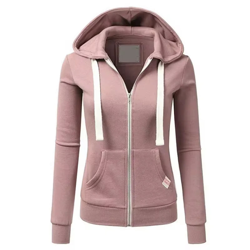 Sweat à capuche de sport fermeture éclair, pull en laine